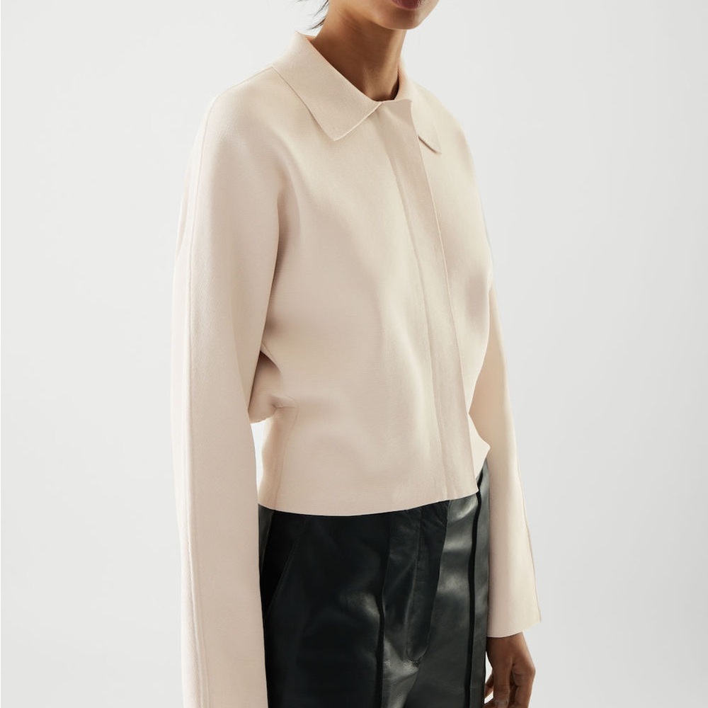 COS Cropped classic bomber jacket Beige